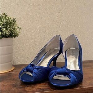 Kelly & Katie Royal Blue Satin Heels